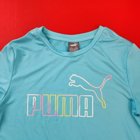 Puma athletic T-shirt light blue girl's size L (10-12) - Picture 2 of 5